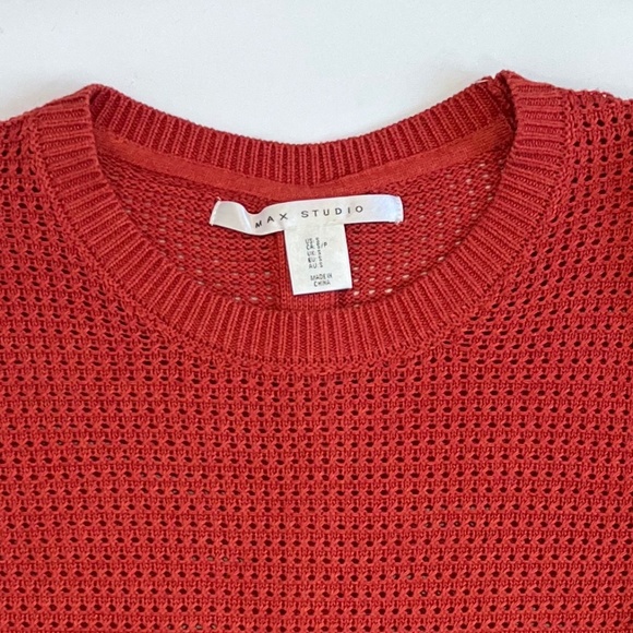 Max Studio Orange Rust Button Back Sweater - Picture 5 of 10
